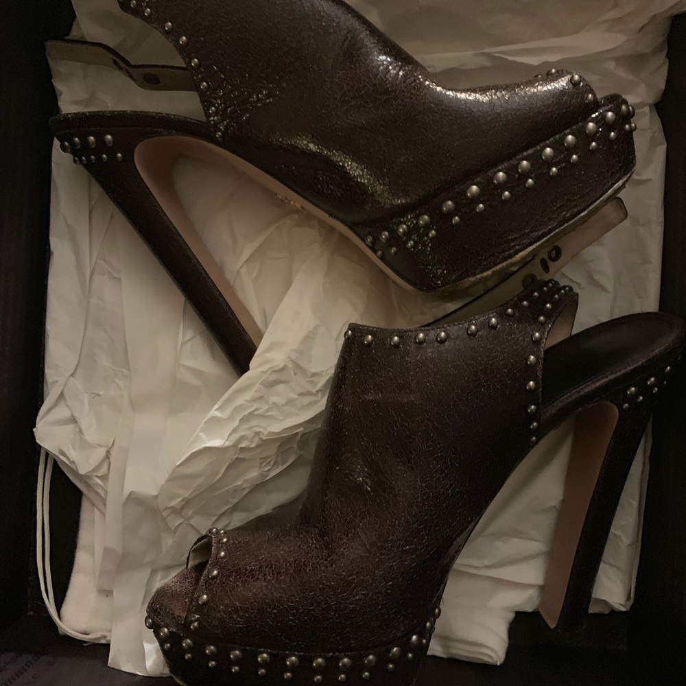 Prada Sling Back Platform Shoes - 40.5